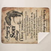 Persoonlijke brief aan mijn geweldige zoon sherpa deken (Voorkant (horizontaal))