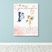 Persoonlijke brief aan mijn kleindochter canvas afdruk (Insitu (Houten vloer))