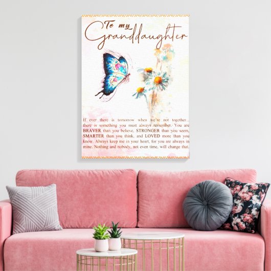 Persoonlijke brief aan mijn kleindochter canvas afdruk (Insitu (Woonkamer))