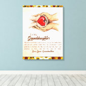 Persoonlijke brief aan mijn kleindochter, canvas afdruk (Insitu (Houten vloer))