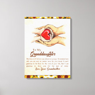 Persoonlijke brief aan mijn kleindochter, canvas afdruk