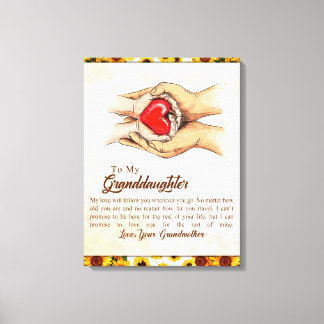 Persoonlijke brief aan mijn kleindochter, canvas afdruk