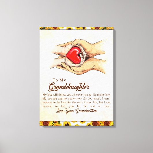 Persoonlijke brief aan mijn kleindochter, canvas afdruk (Voorkant)