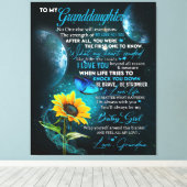 Persoonlijke brief aan mijn kleindochter canvas afdruk (Insitu (Houten vloer))