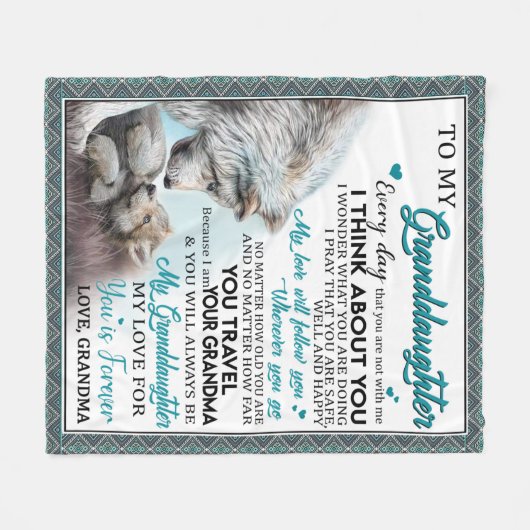 Persoonlijke brief aan mijn kleindochter fleece deken (Voorkant (Horizontaal))