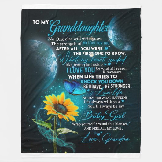 Persoonlijke brief aan mijn kleindochter fleece deken (Voorkant)