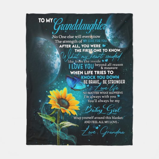 Persoonlijke brief aan mijn kleindochter fleece deken (Voorkant)