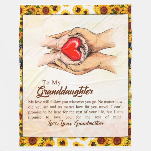 Persoonlijke brief aan mijn kleindochter, fleece deken (Voorkant)