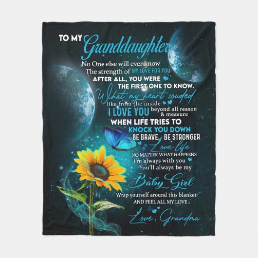 Persoonlijke brief aan mijn kleindochter fleece deken (Voorkant)