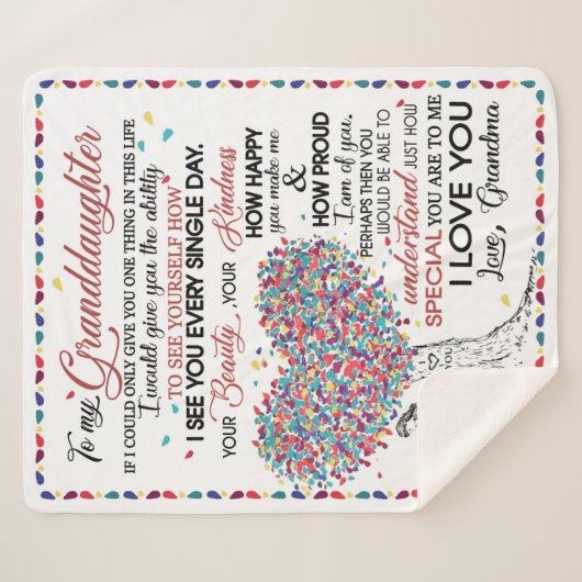 Persoonlijke brief aan mijn kleindochter sherpa deken (Voorkant (horizontaal))