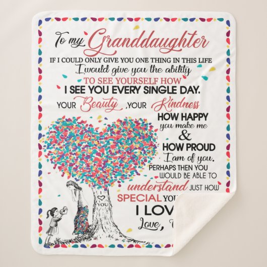 Persoonlijke brief aan mijn kleindochter sherpa deken (Voorkant)