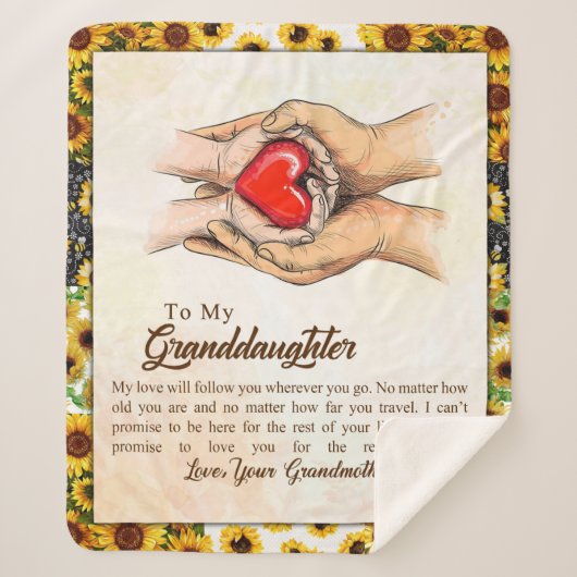 Persoonlijke brief aan mijn kleindochter sherpa deken (Voorkant)