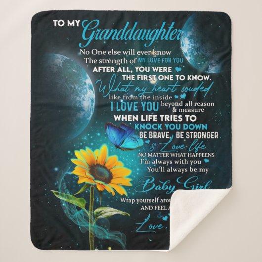 Persoonlijke brief aan mijn kleindochter sherpa deken (Voorkant)