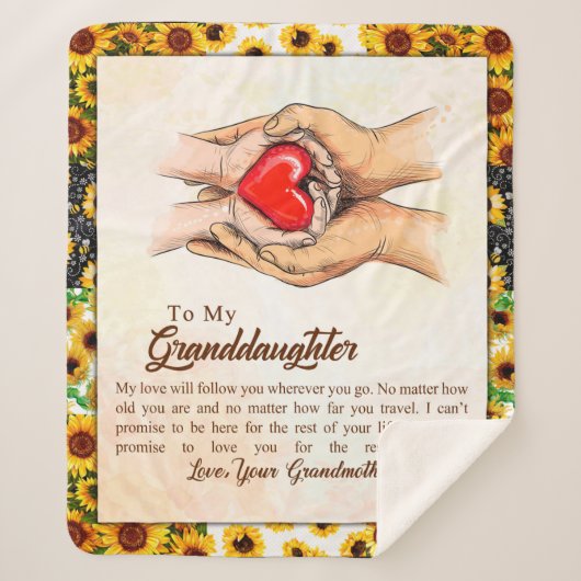 Persoonlijke brief aan mijn kleindochter, sherpa deken (Voorkant)