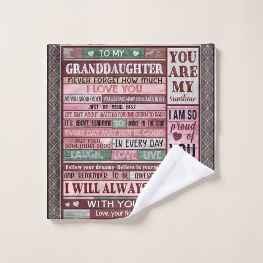 Persoonlijke brief aan mijn kleindochter washandje (Wasdoekje)