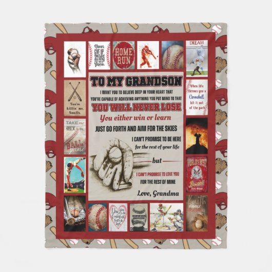 Persoonlijke brief aan mijn kleinzoon, Love Grandm Fleece Deken (Voorkant)