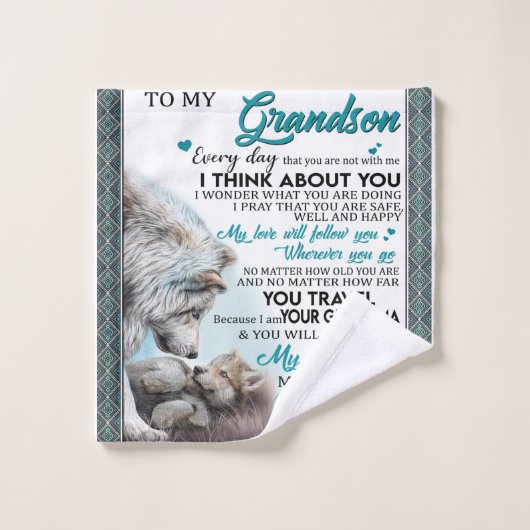 Persoonlijke brief aan mijn kleinzoon, Love Grands Washandje (Wasdoekje)