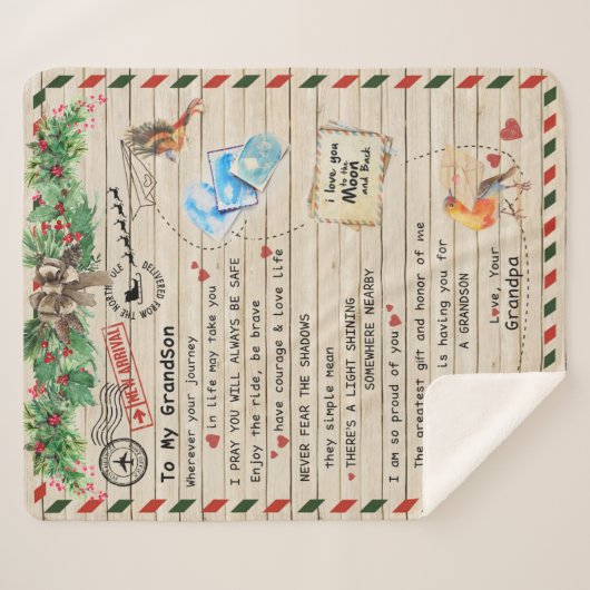 Persoonlijke brief aan mijn kleinzoon van opa sherpa deken (Voorkant (horizontaal))