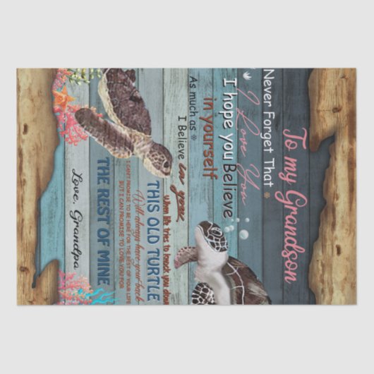 Persoonlijke brief aan mijn kleinzoon van opa tissuepapier (Voorkant)