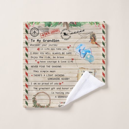 Persoonlijke brief aan mijn kleinzoon van opa, washandje (Wasdoekje)