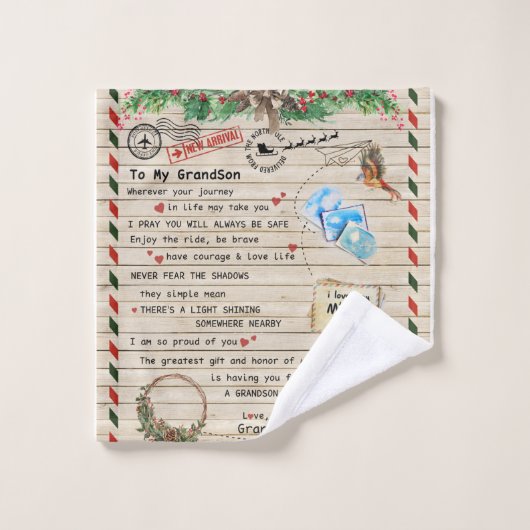 Persoonlijke brief aan mijn kleinzoon van opa washandje (Wasdoekje)