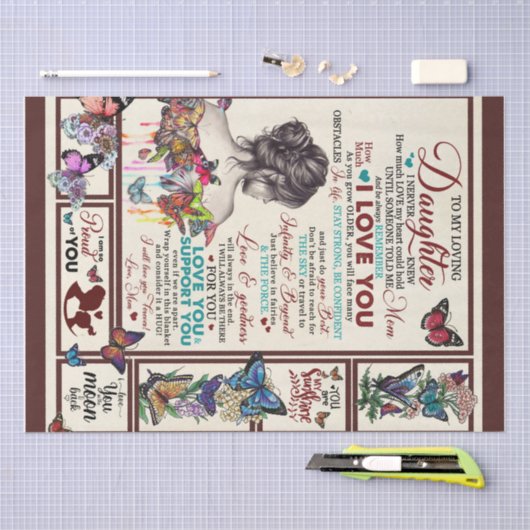 Persoonlijke brief aan mijn liefhebbende dochter tissuepapier (Craft)