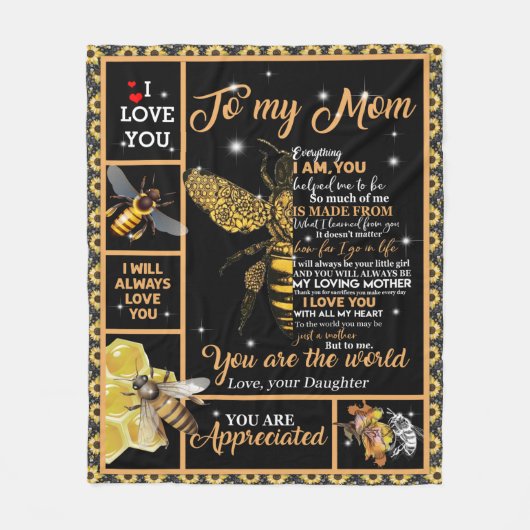 Persoonlijke brief aan mijn liefhebbende moeder fleece deken (Voorkant)