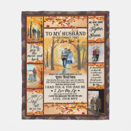 Persoonlijke brief aan mijn man fleece deken (Voorkant)