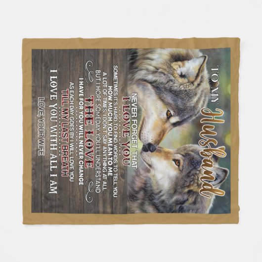 Persoonlijke brief aan mijn man fleece deken (Voorkant (Horizontaal))