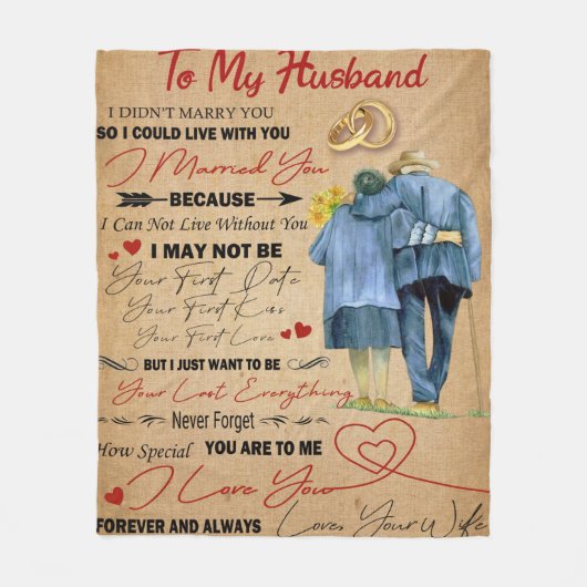 Persoonlijke brief aan mijn man fleece deken (Voorkant)