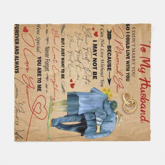 Persoonlijke brief aan mijn man fleece deken (Voorkant (Horizontaal))