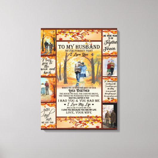 Persoonlijke brief aan mijn man, Love Husband Canvas Afdruk (Voorkant)