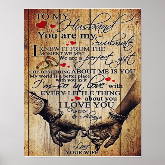 Persoonlijke brief aan mijn man | Startdecor Poster (Voorkant)