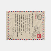 Persoonlijke brief aan mijn man van Wife Blanke Fleece Deken (Voorkant (Horizontaal))