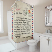 Persoonlijke brief aan mijn moeder van zoon, mama  douchegordijn (In situ)