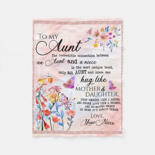 Persoonlijke brief aan mijn tante fleece deken (Voorkant)