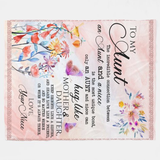 Persoonlijke brief aan mijn tante fleece deken (Voorkant (Horizontaal))