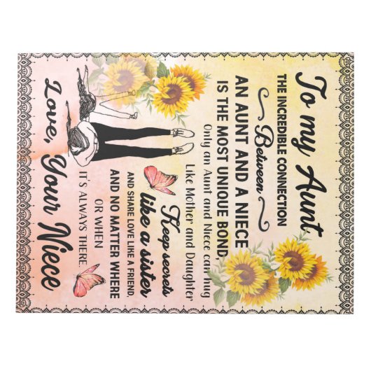 Persoonlijke brief aan mijn tante Love van Niece Notitieblok (Voorkant)