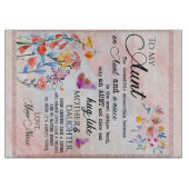 Persoonlijke brief aan mijn tante snijplank (Voorkant)