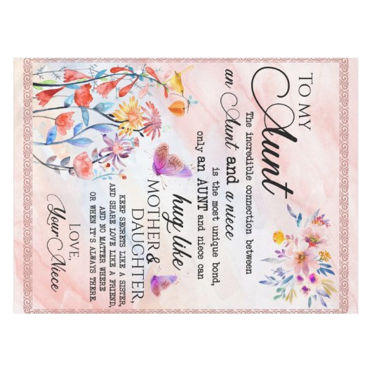 Persoonlijke brief aan mijn tante tafelkleed (Voorkant (Horizontaal))