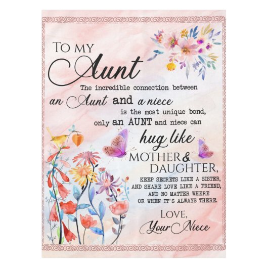 Persoonlijke brief aan mijn tante tafelkleed (Voorkant)