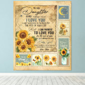 Persoonlijke brief aan mijn Vintage Canvas Afdruk (Insitu (Houten vloer))