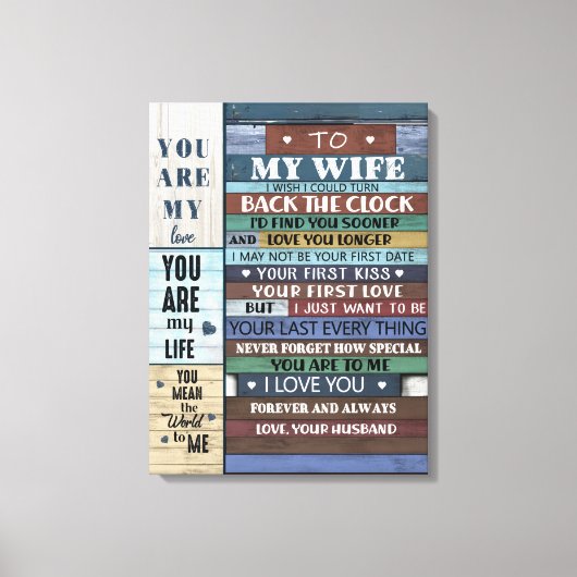 Persoonlijke brief aan mijn vrouw, canvas afdruk (Voorkant)