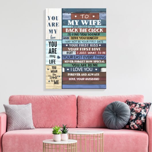 Persoonlijke brief aan mijn vrouw, canvas afdruk (Insitu (Woonkamer))