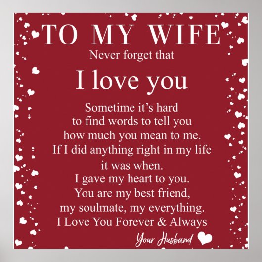 Persoonlijke brief aan mijn vrouw, een paar Valent Poster (Voorkant)