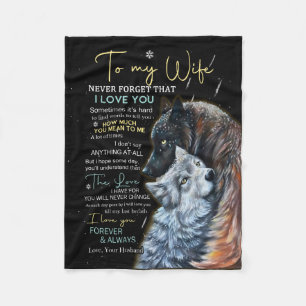 Persoonlijke brief aan mijn vrouw fleece deken