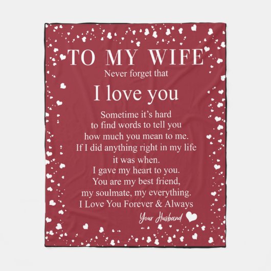 Persoonlijke brief aan mijn vrouw, fleece deken (Voorkant)