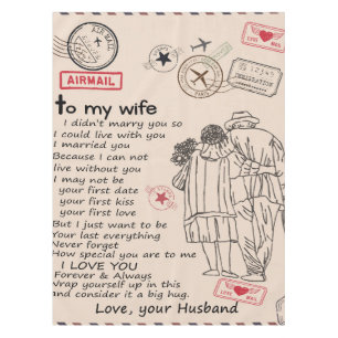 Persoonlijke brief aan mijn vrouw, huwelijksdag ca tafelkleed