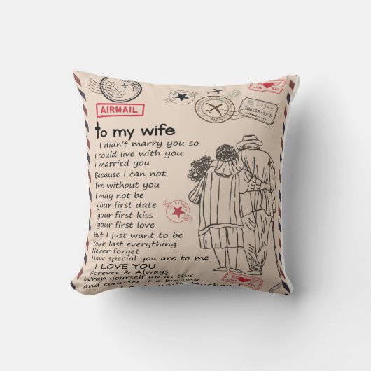 Persoonlijke brief aan mijn vrouw kussen (Voorkant)