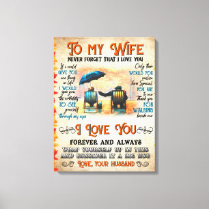 Persoonlijke brief aan mijn vrouw liefde van echtg canvas afdruk
